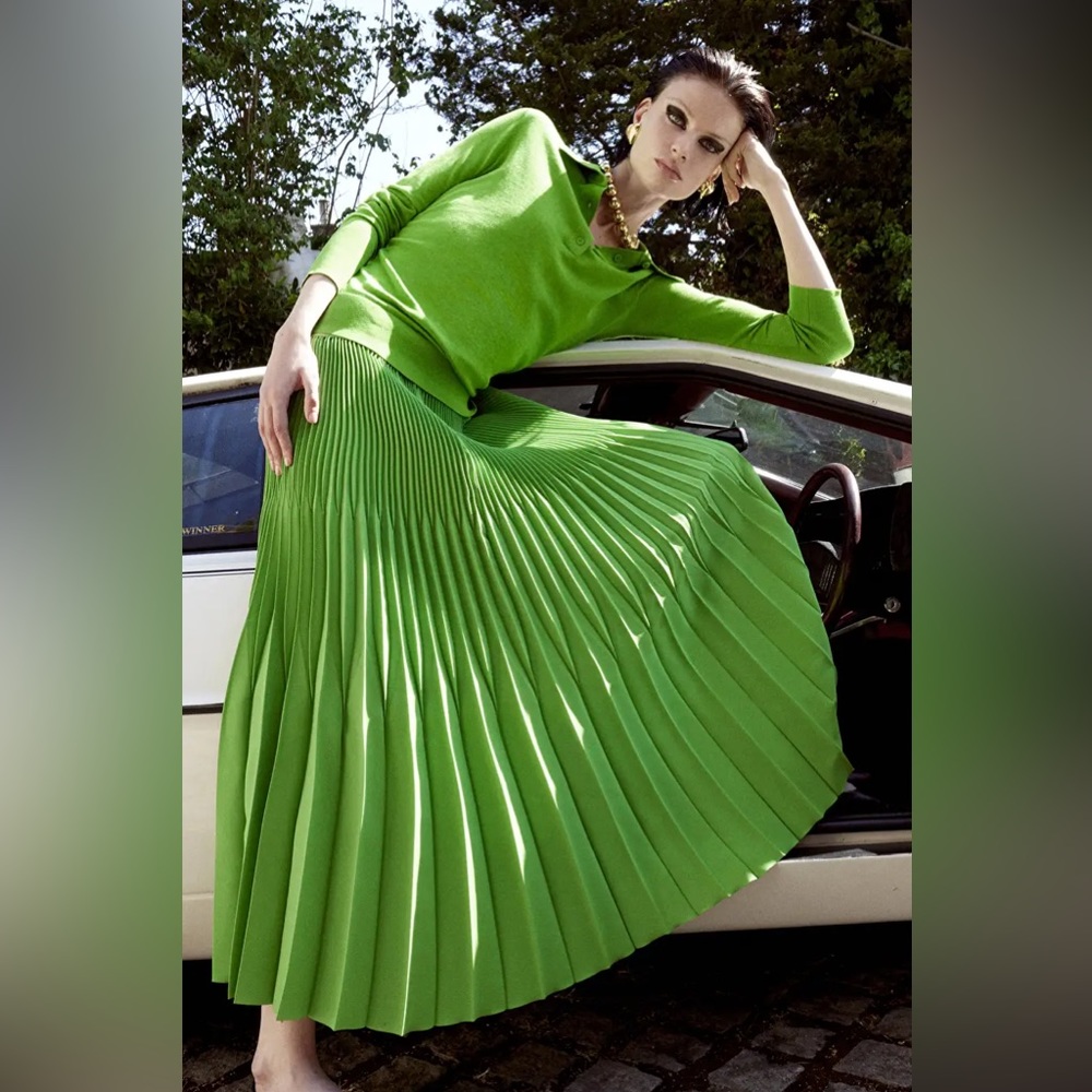 COS Black Pleated Midi Skirt - Picture 6 of 12